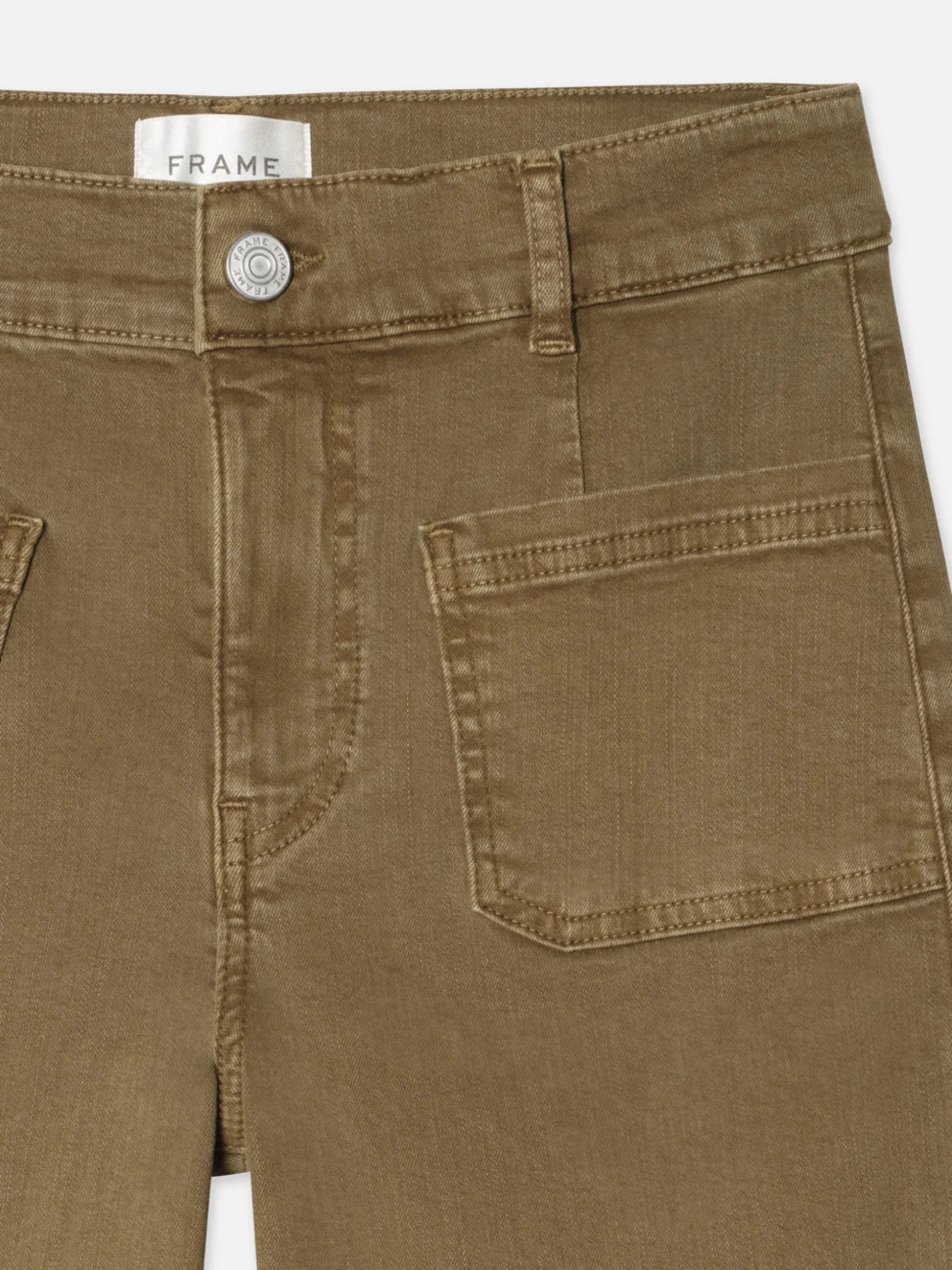 Le Slim Palazzo Bardot Pocket in Khaki Green