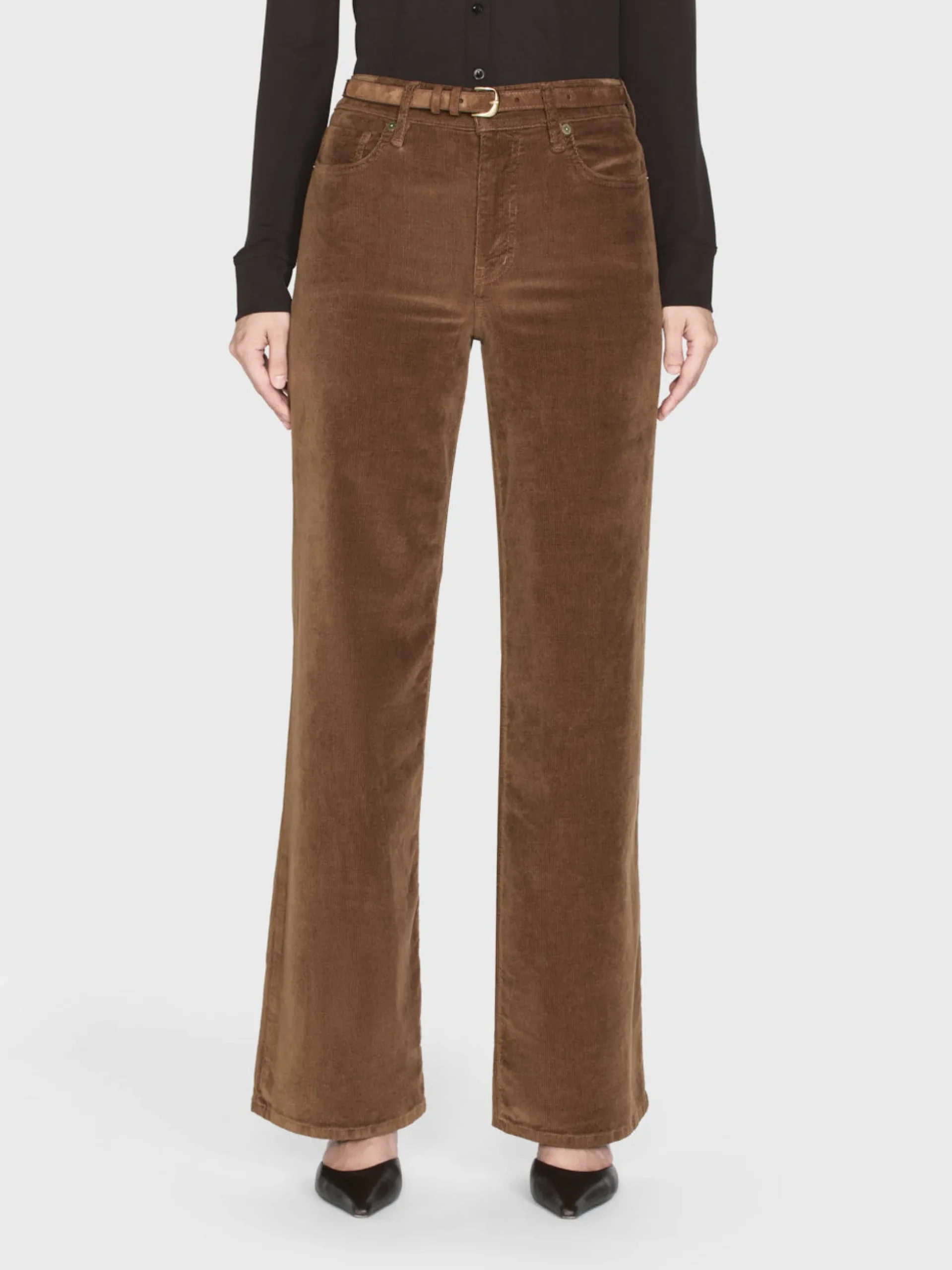 Le Slim Palazzo Corduroy in Toast