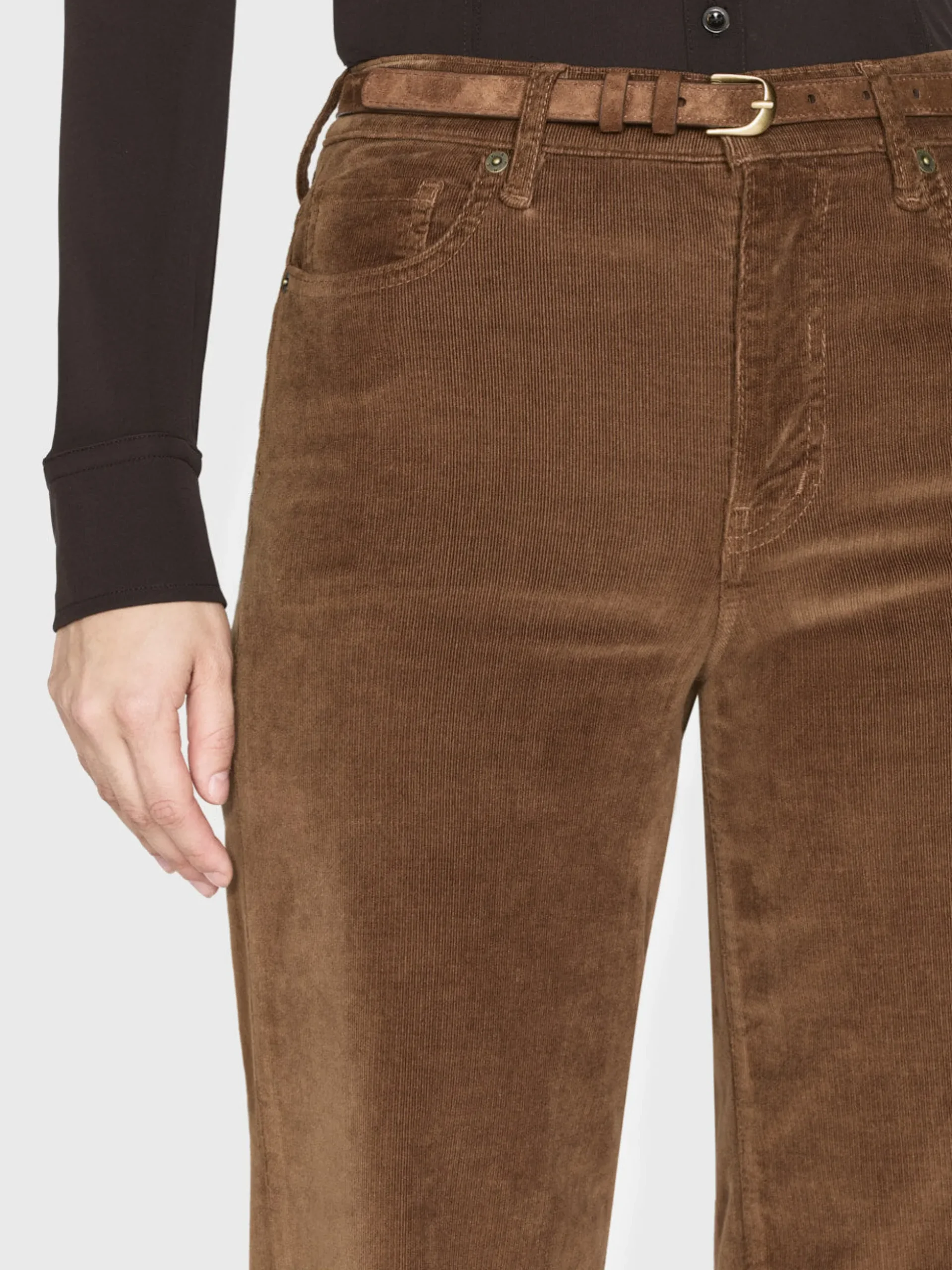 Le Slim Palazzo Corduroy in Toast