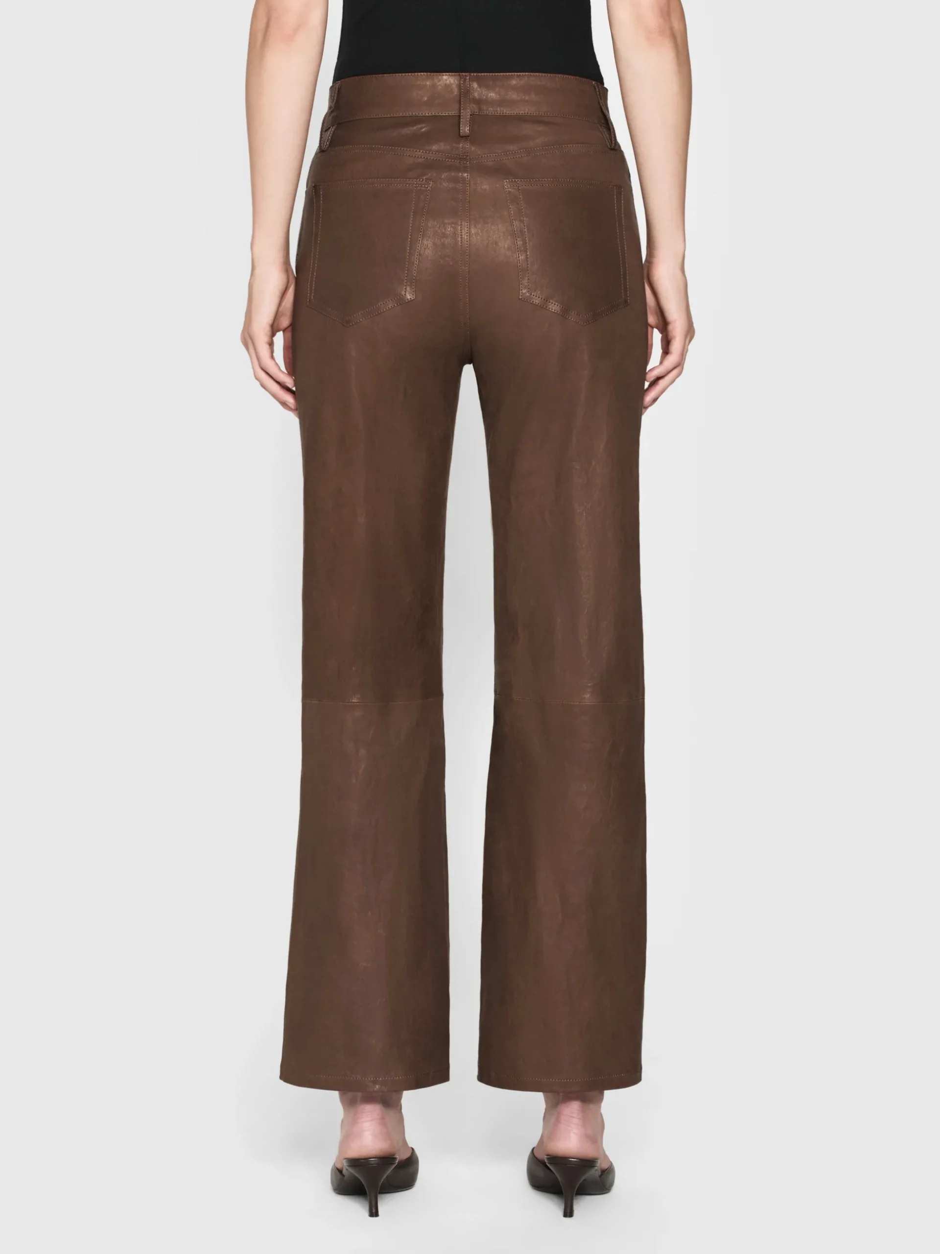 Le Slim Palazzo Leather in Bark