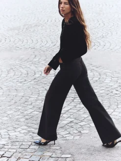 Le Slim Palazzo Long in Black