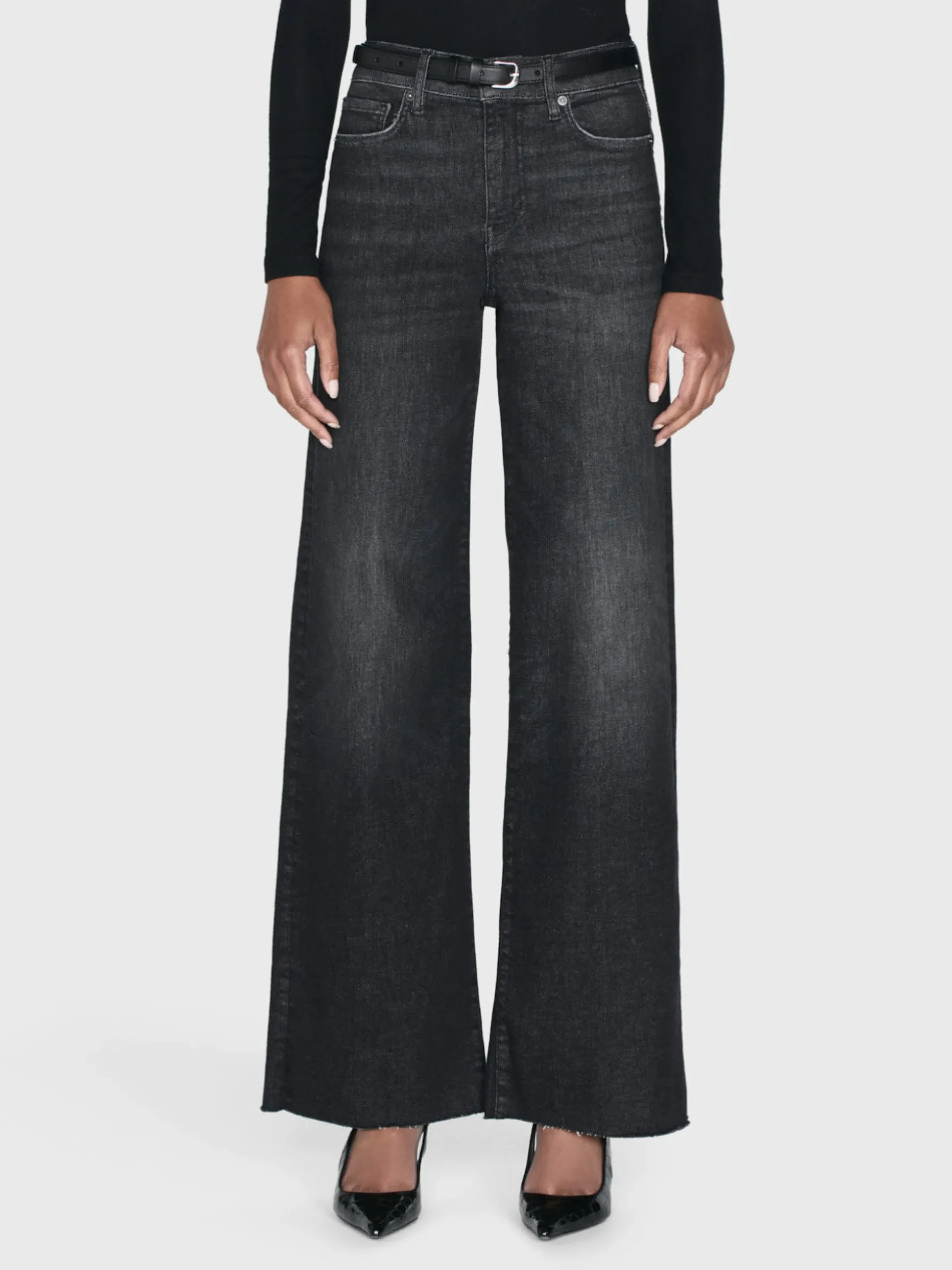 Le Slim Palazzo Raw Fray in Claudius