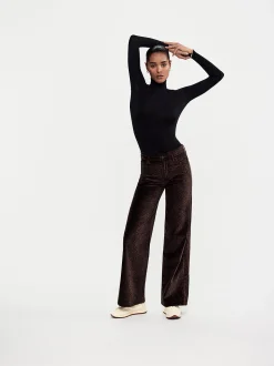 Le Slim Palazzo Velveteen in Panthera