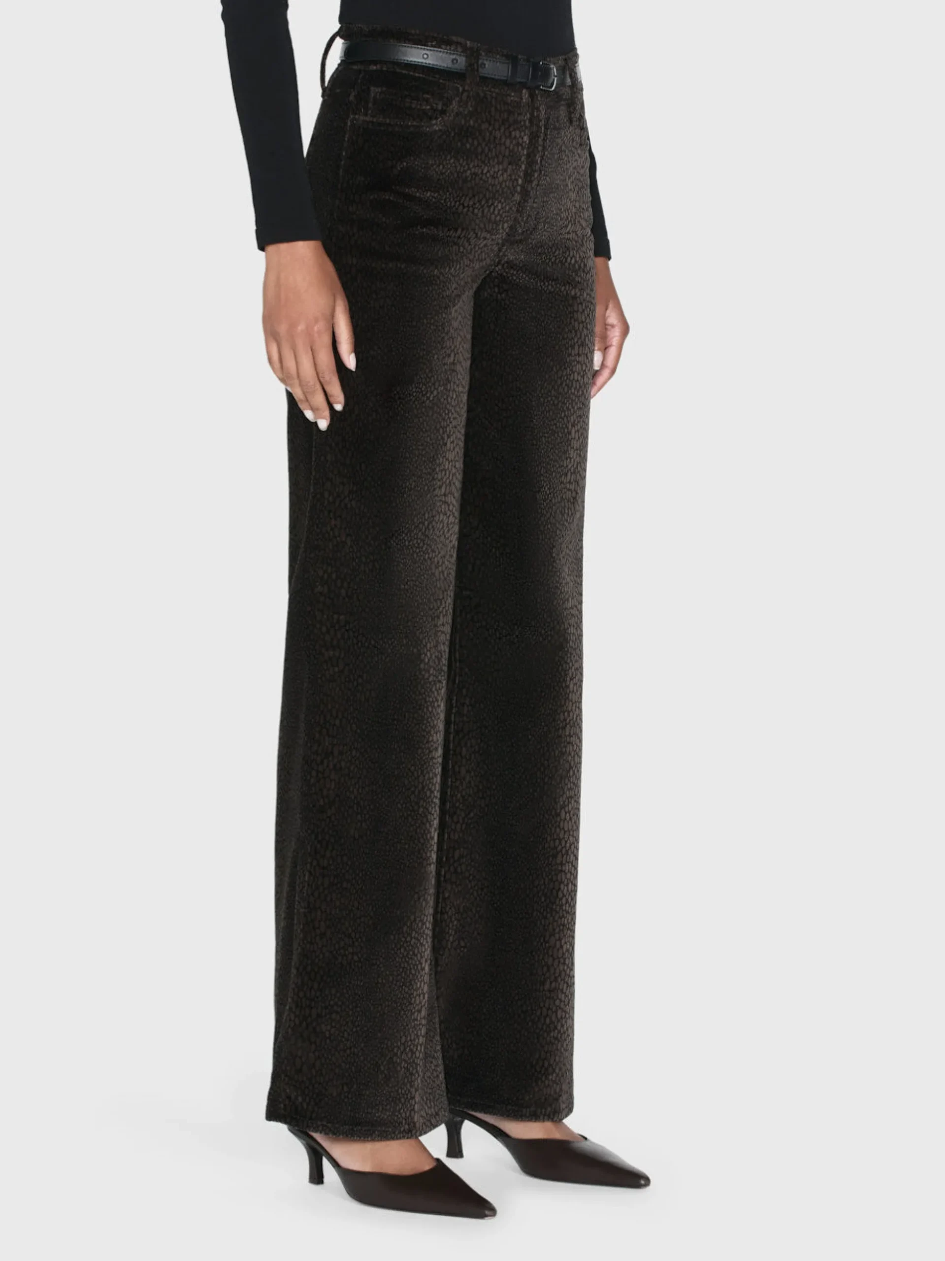Le Slim Palazzo Velveteen in Panthera
