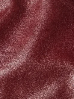 Leather Button Front Jacket in Syrah Red