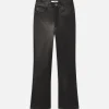 Leather Le Crop Mini Boot in Washed Black