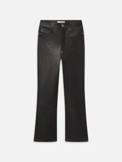Leather Le Crop Mini Boot in Washed Black