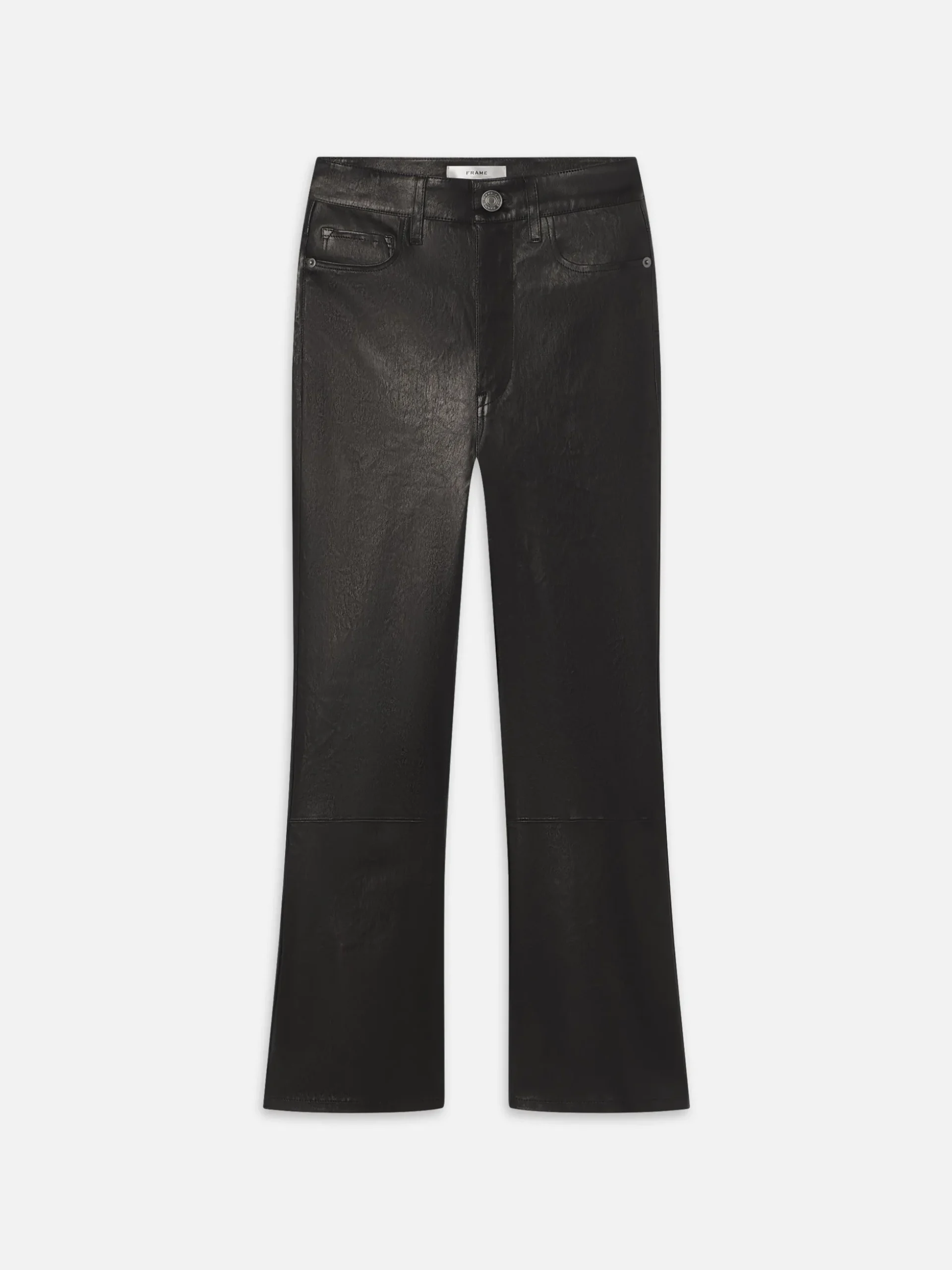 Leather Le Crop Mini Boot in Washed Black