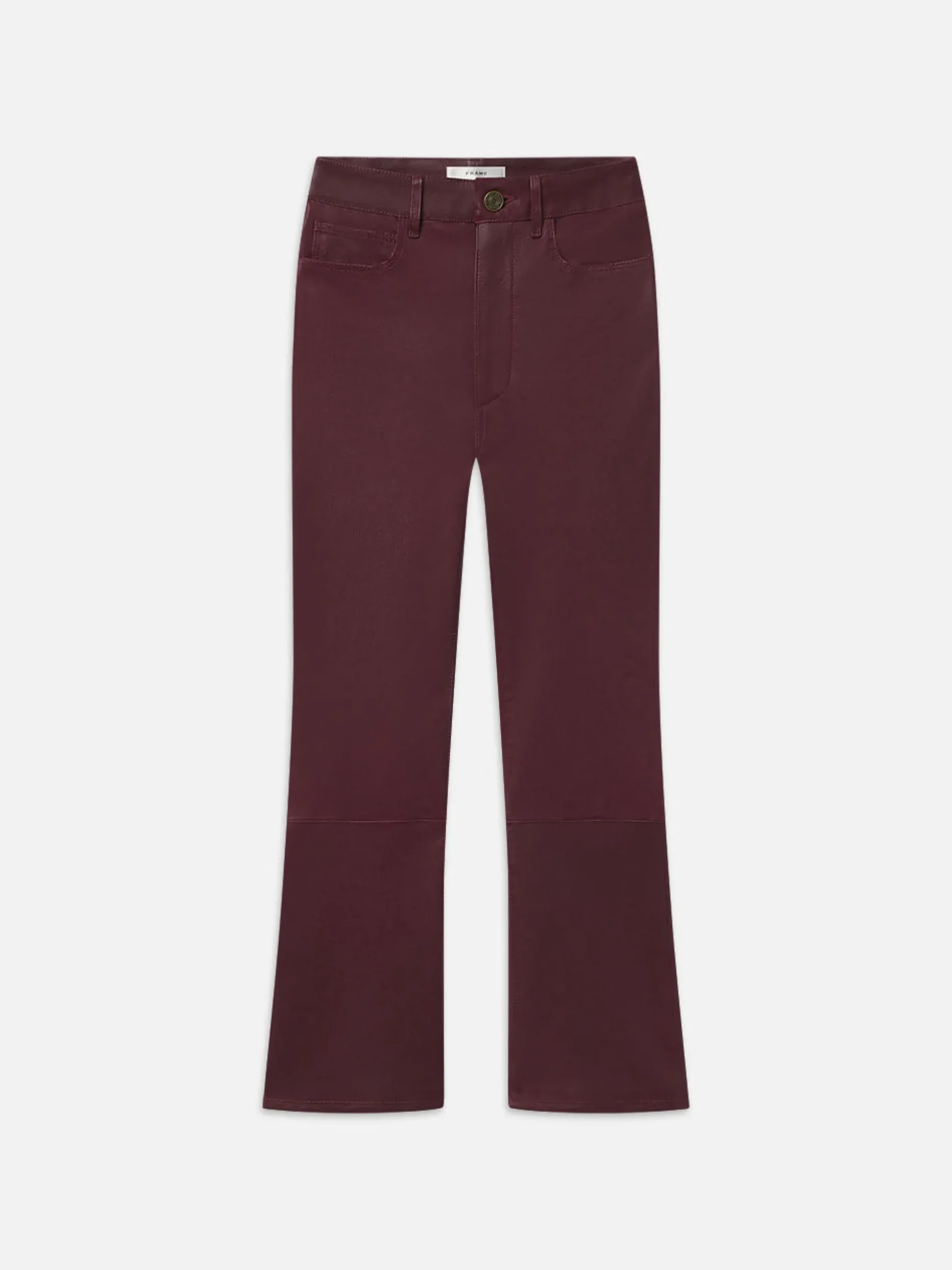 Leather Le Crop Mini Boot in Wine