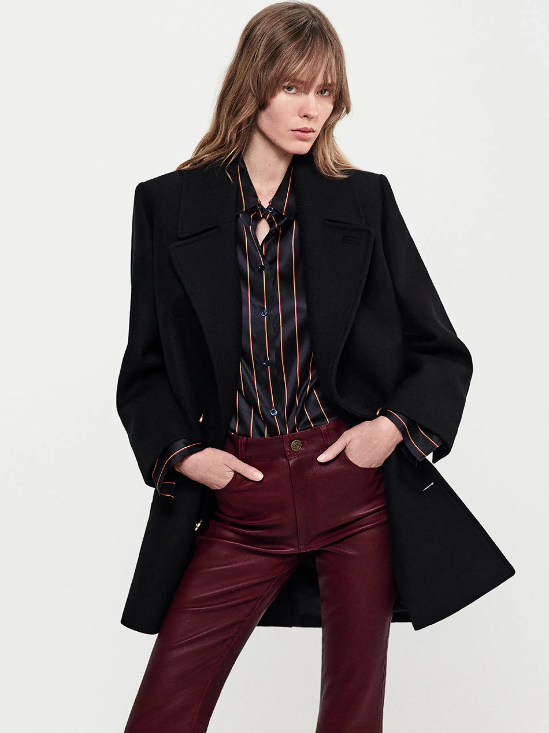 Leather Le Crop Mini Boot in Wine