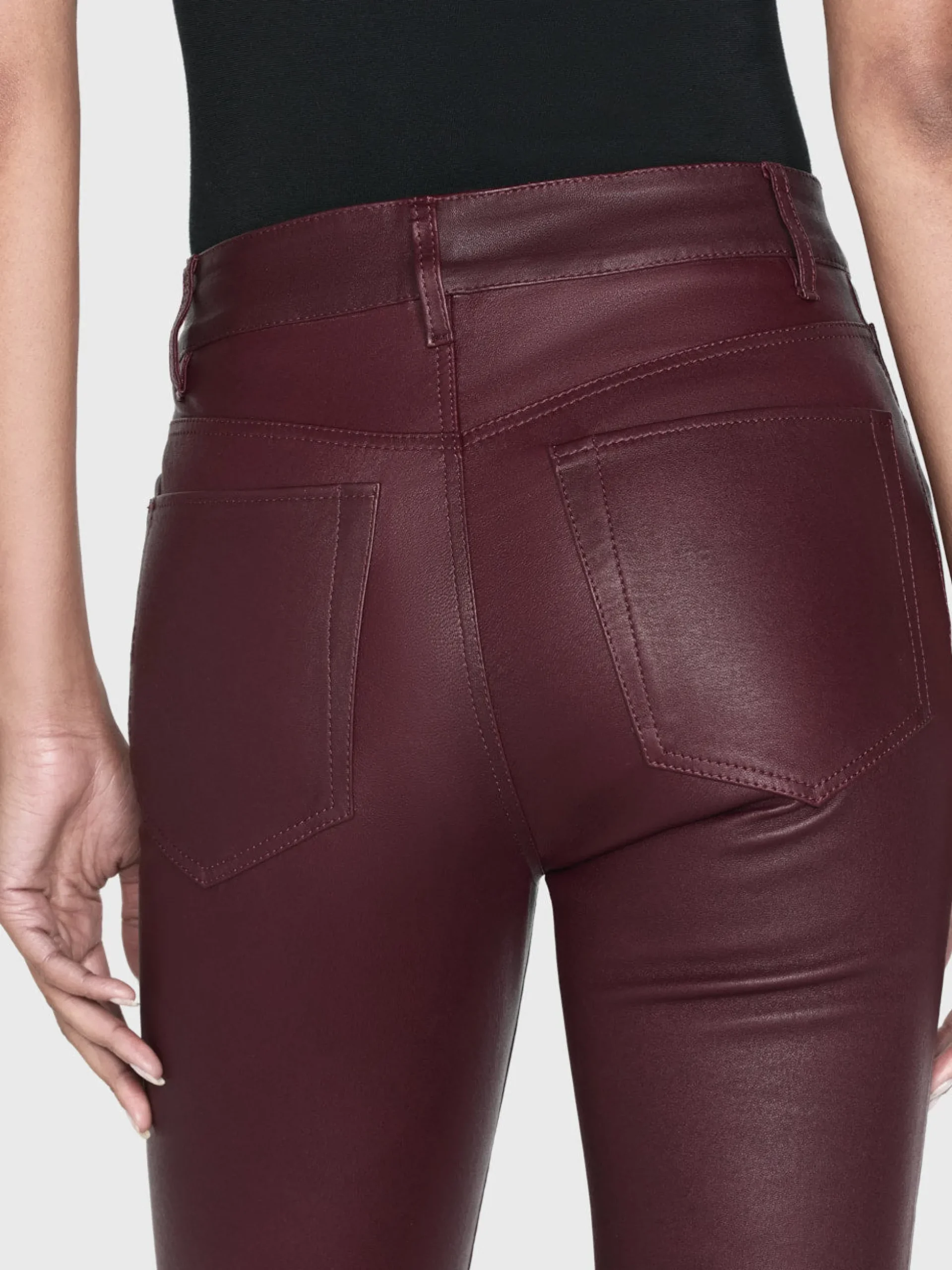 Leather Le Crop Mini Boot in Wine