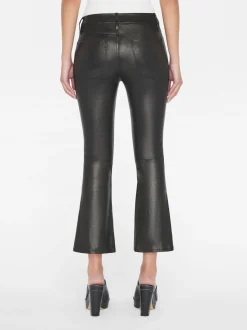 Leather Le Crop Mini Boot in Washed Black