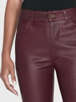 Leather Le Crop Mini Boot in Wine