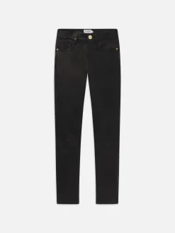 Leather Le High Skinny in Washed Black