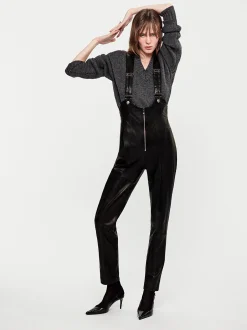Leather Overall in Black