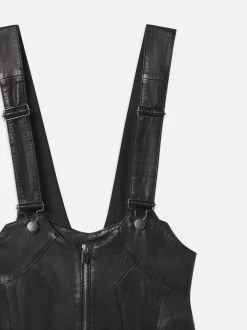 Leather Overall in Black
