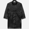 Leather Parka in Black