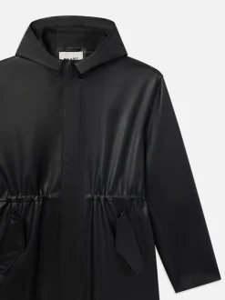 Leather Parka in Black