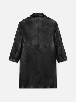 Leather Parka in Black
