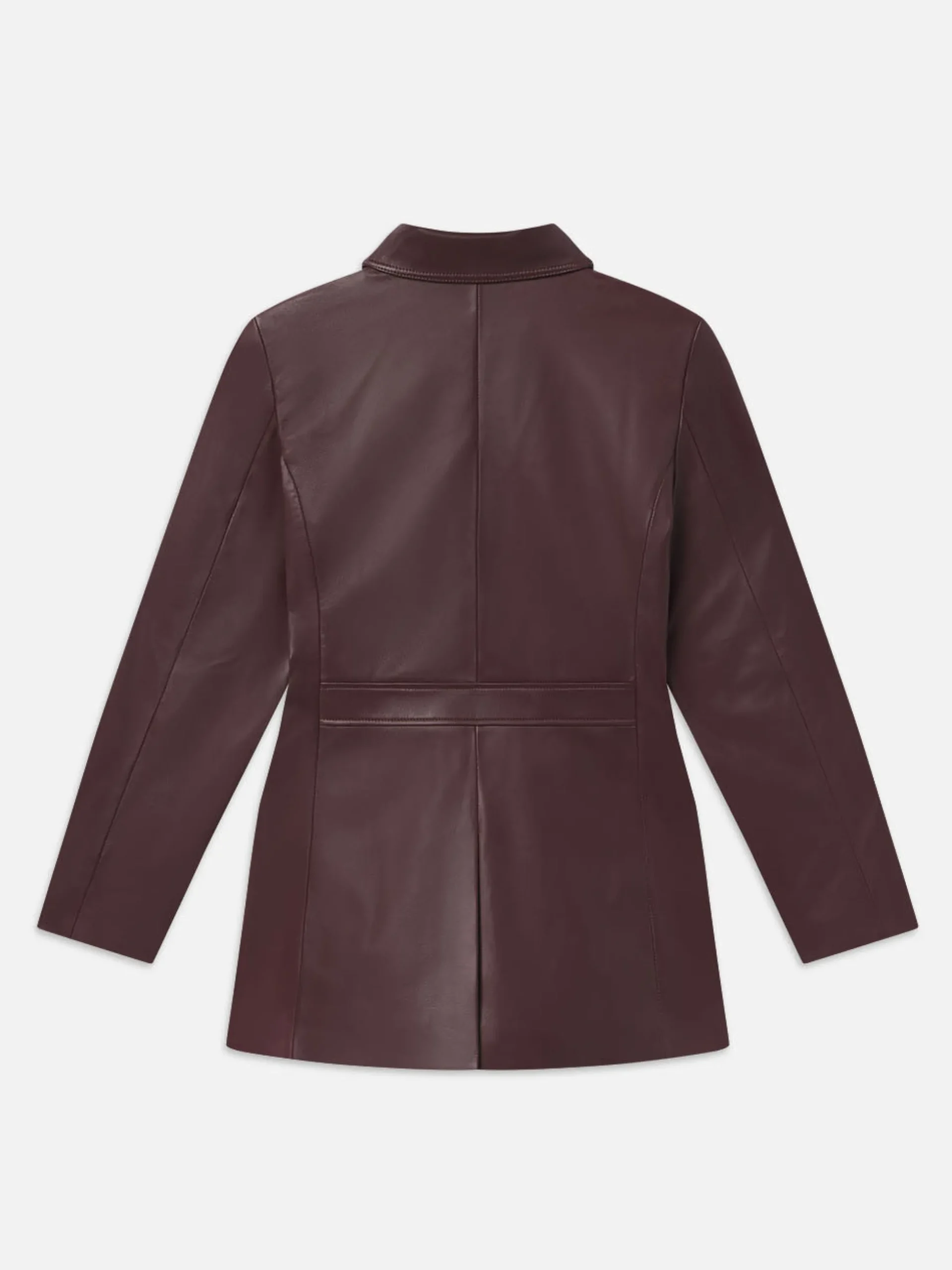 Leather Safari Jacket in Wine