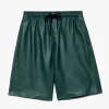 Leather Short in Dark Green