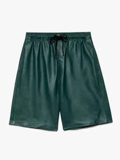 Leather Short in Dark Green
