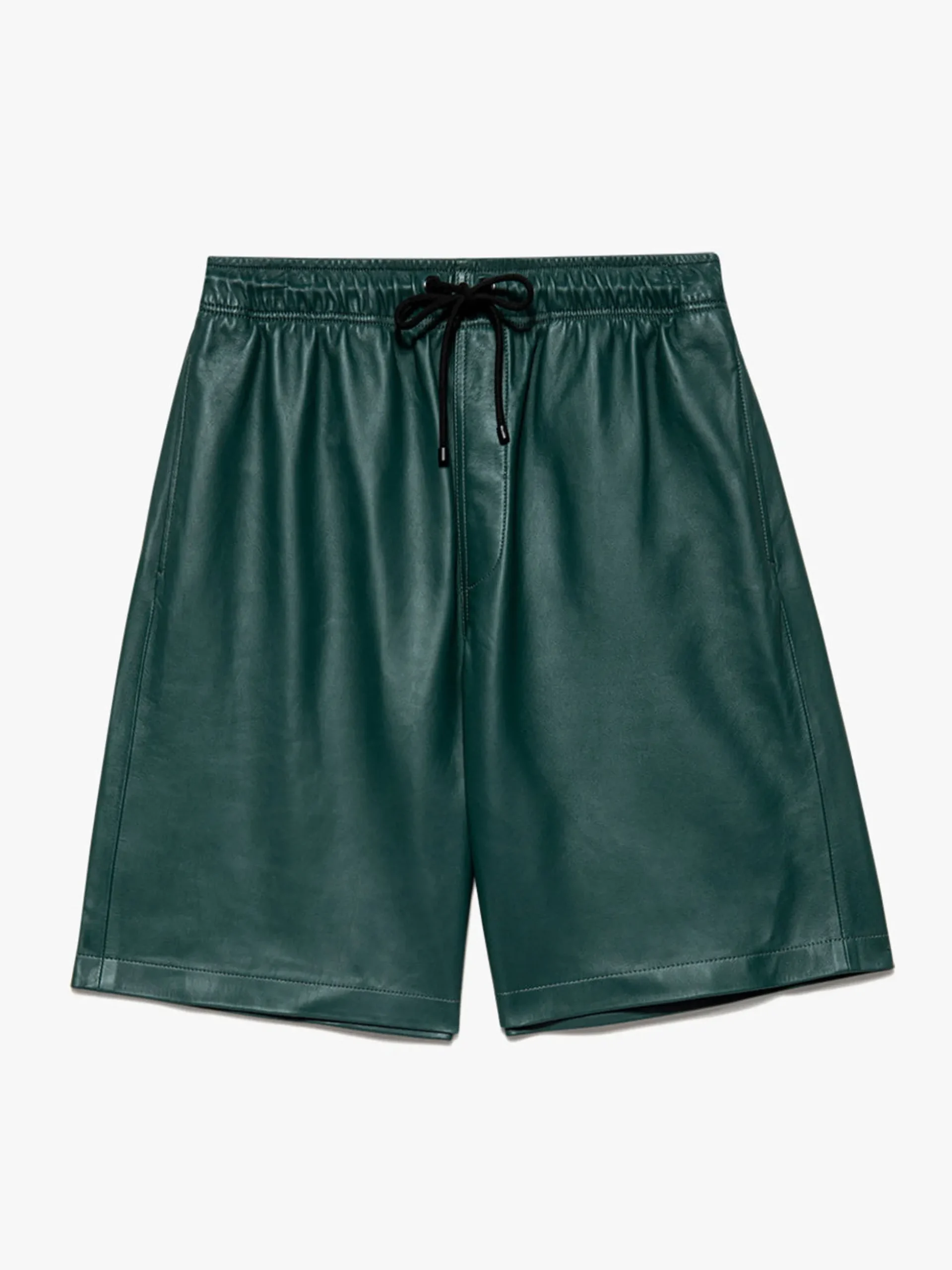 Leather Short in Dark Green