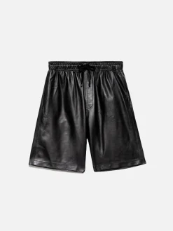 Leather Short in Noir