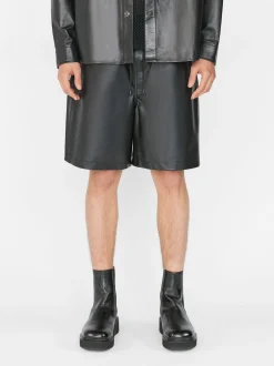 Leather Short in Noir