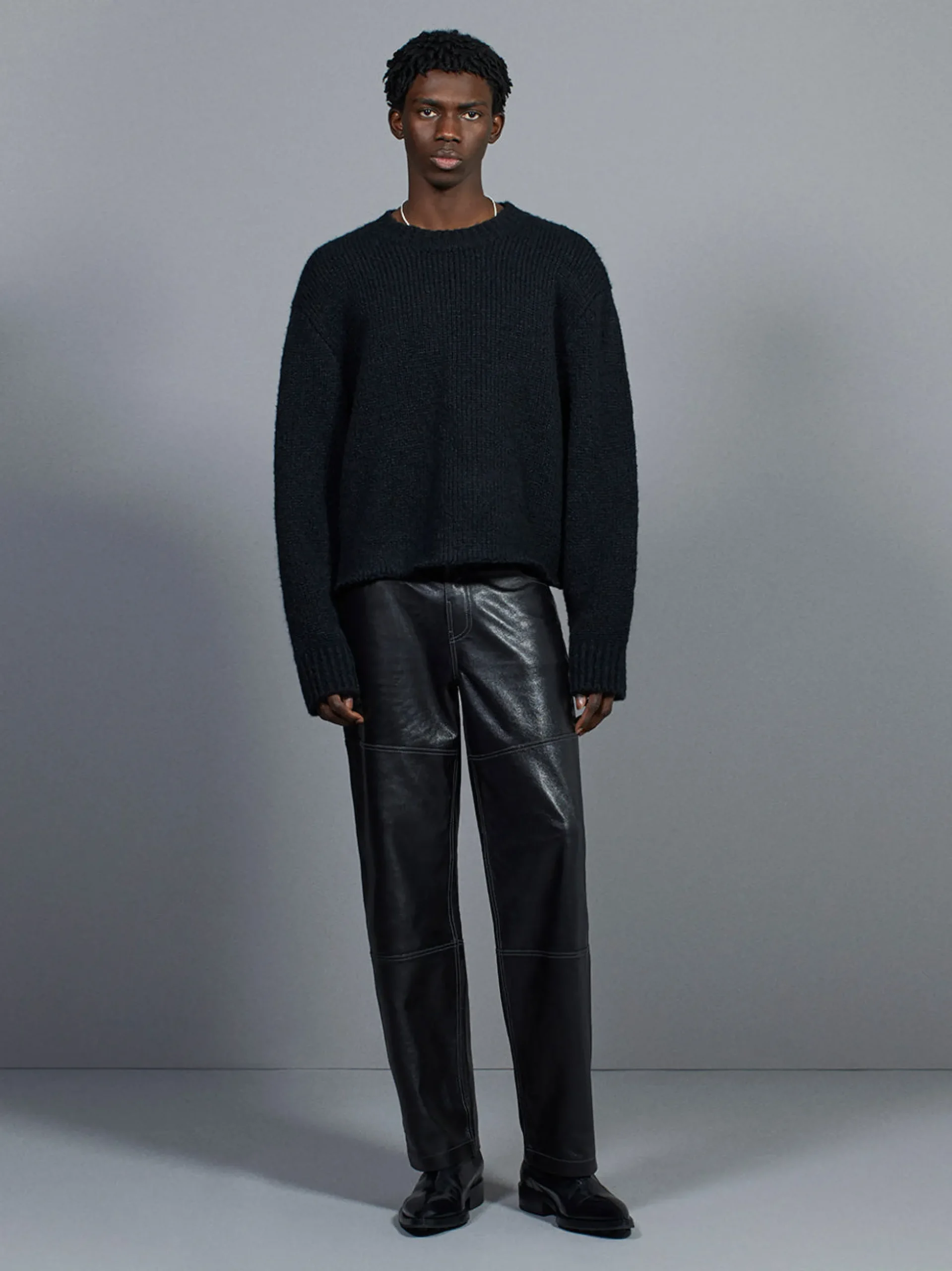 Leather Trouser in Black