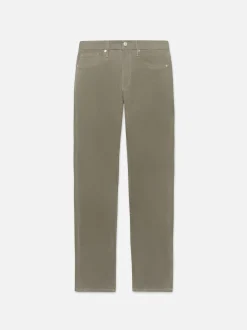 L'Homme Slim Brushed Twill in Washed Military