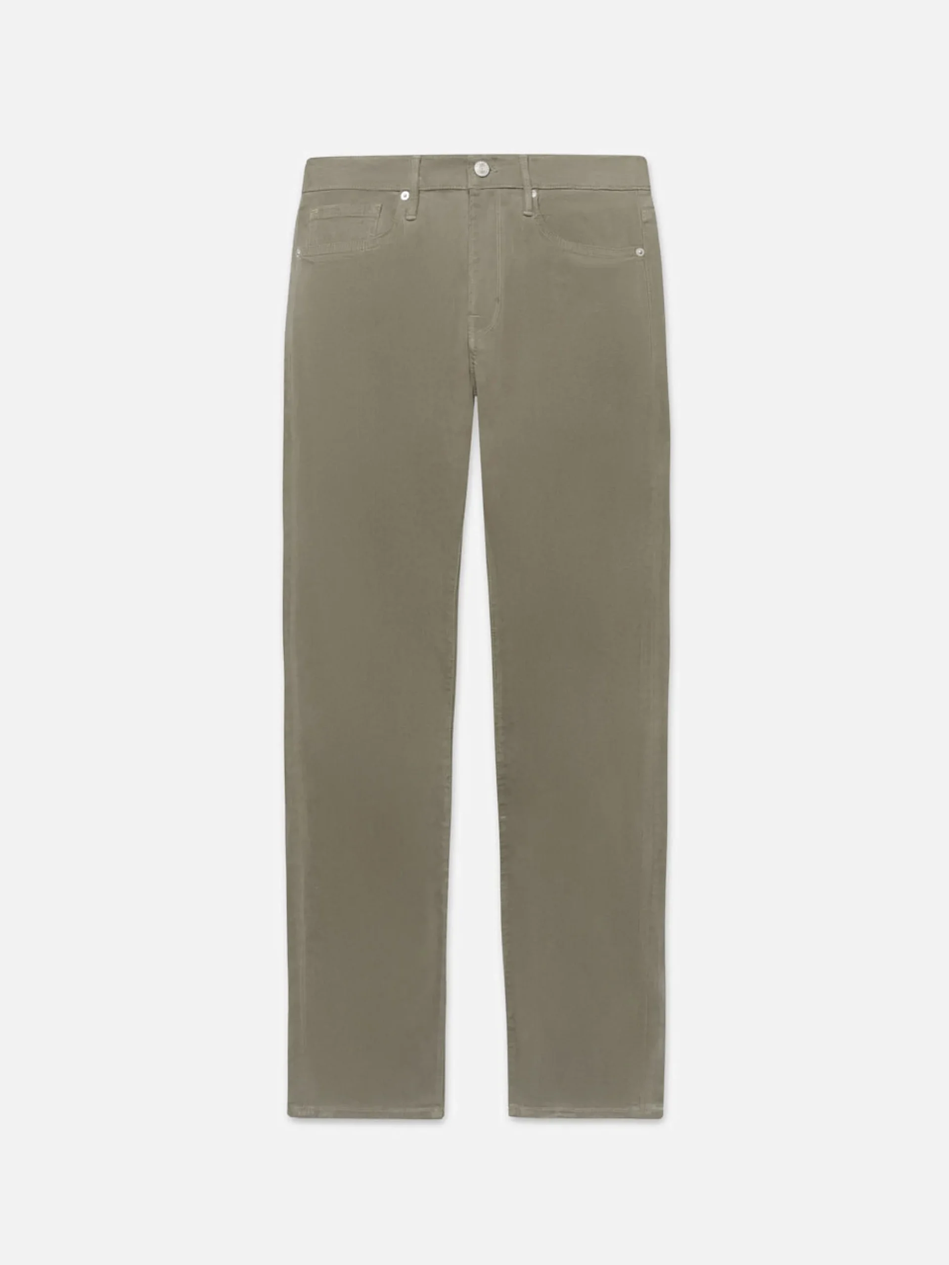 L'Homme Slim Brushed Twill in Washed Military