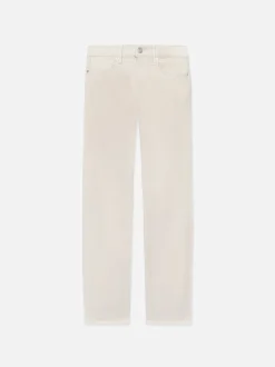 L'Homme Slim Brushed Twill in Milk Beige