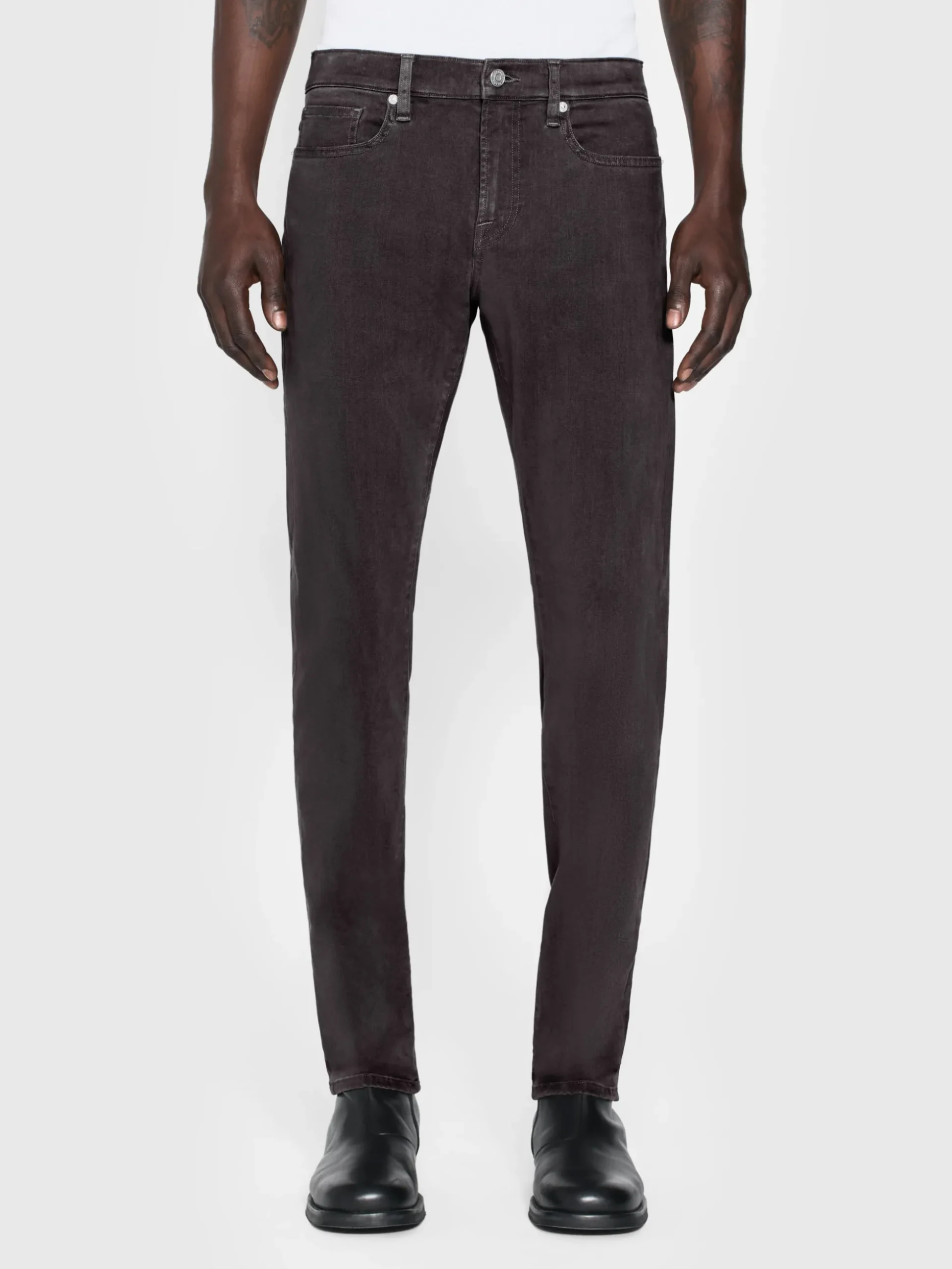 L'Homme Slim Brushed Twill in Slate Gray