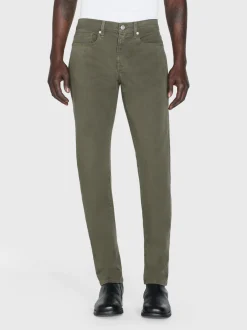 L'Homme Slim Brushed Twill in Dark Olive