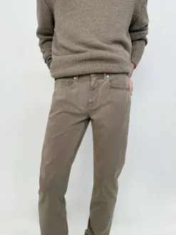 L'Homme Slim Brushed Twill in Dusty Grey