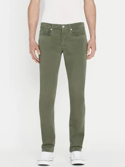 L'Homme Slim Brushed Twill in Washed Military