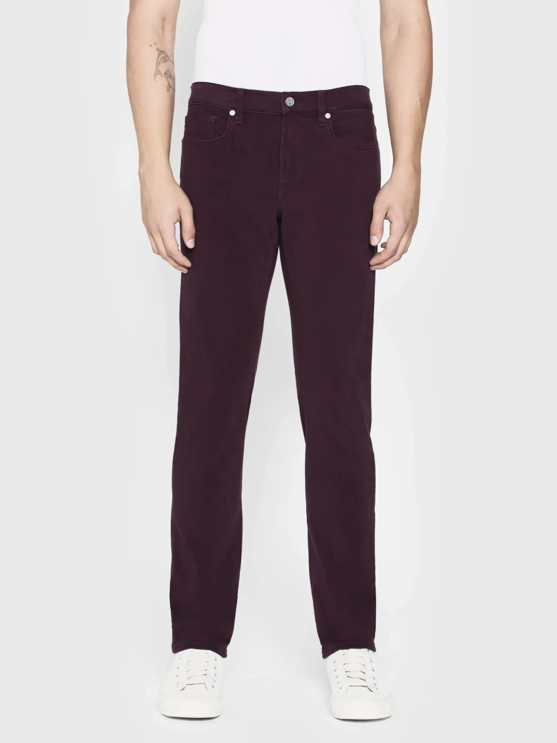 L'Homme Slim Brushed Twill in Wine