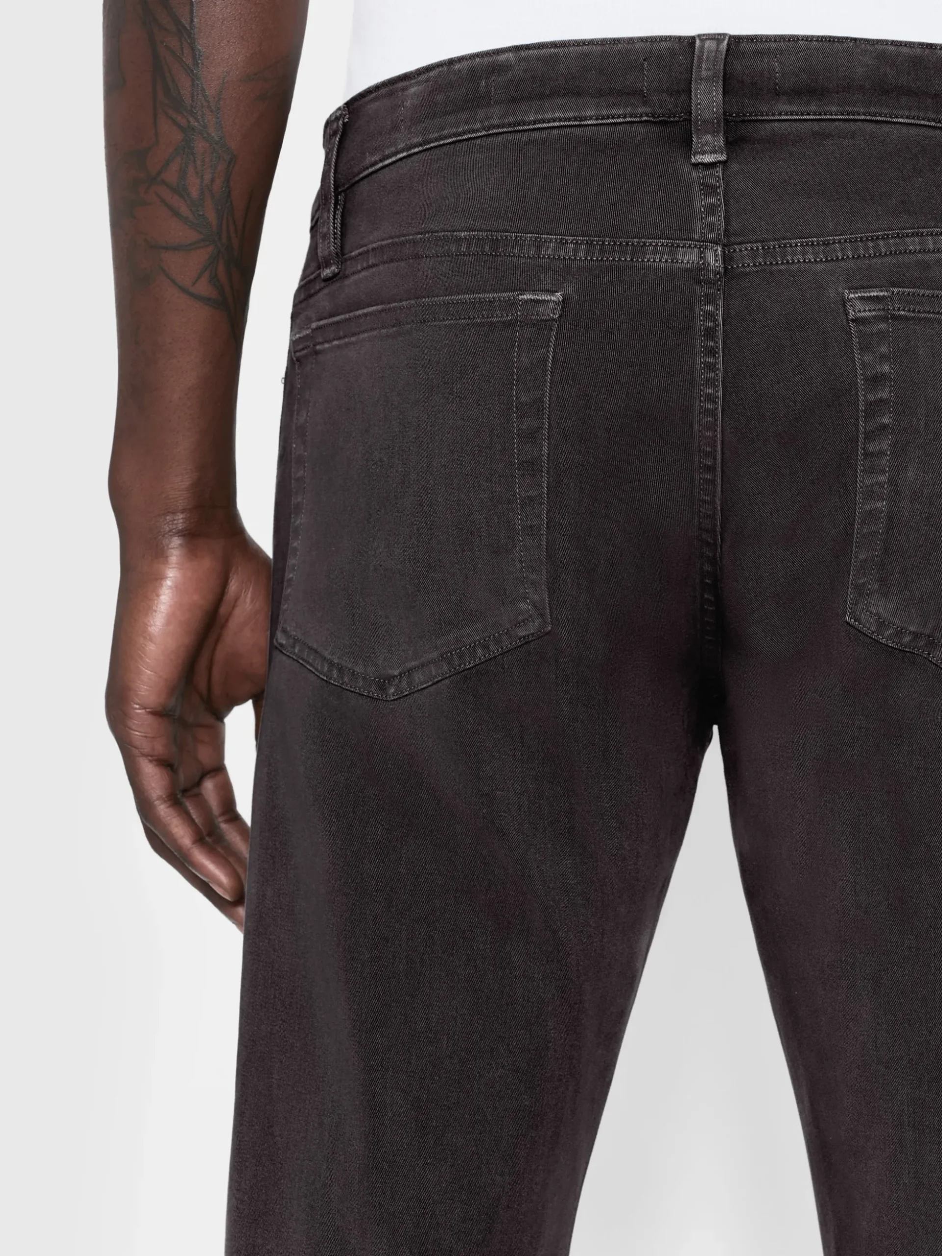 L'Homme Slim Brushed Twill in Slate Gray