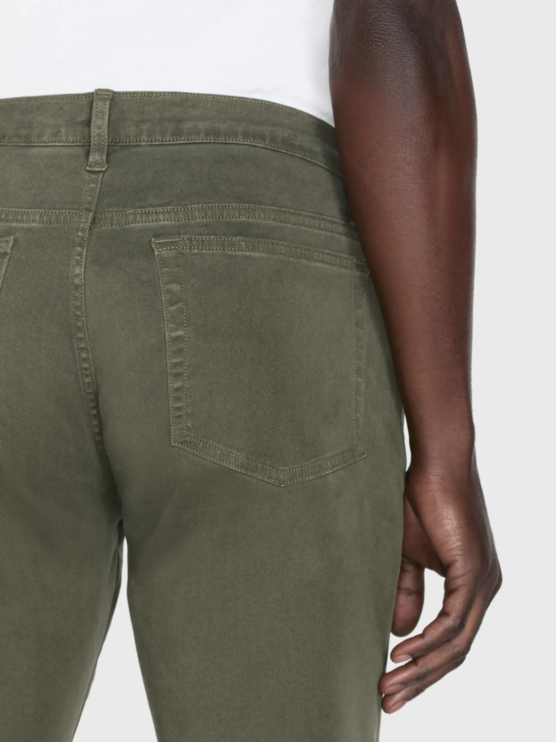 L'Homme Slim Brushed Twill in Dark Olive
