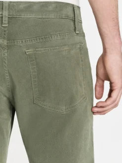 L'Homme Slim Brushed Twill in Washed Military