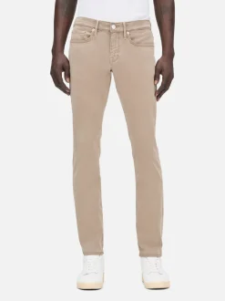 L'Homme Slim Brushed Twill in Stone Beige