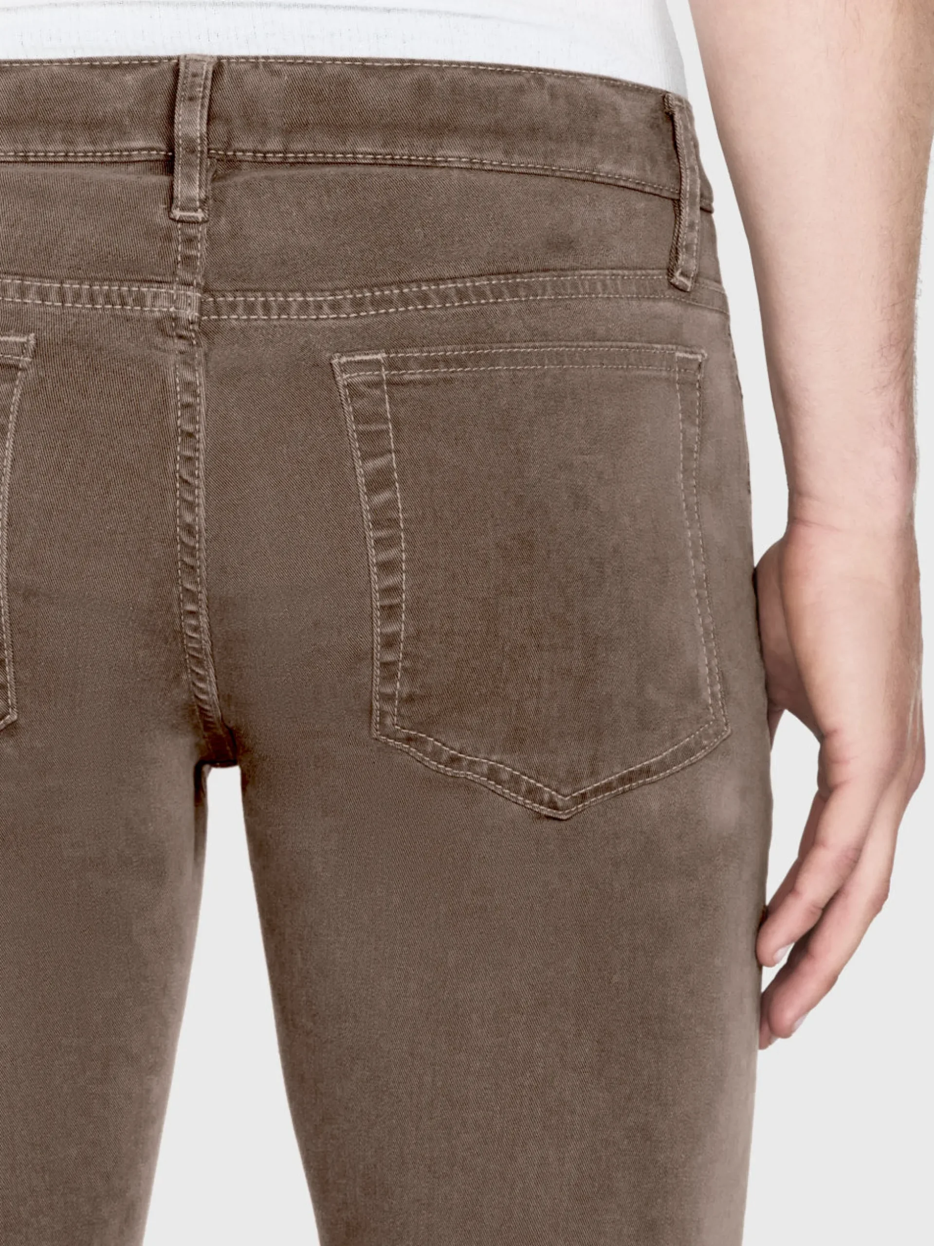 L'Homme Slim Brushed Twill in Dusty Grey