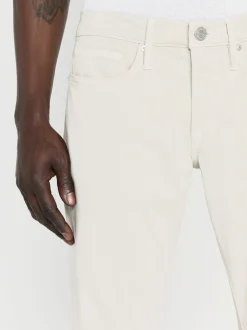 L'Homme Slim Brushed Twill in Milk Beige