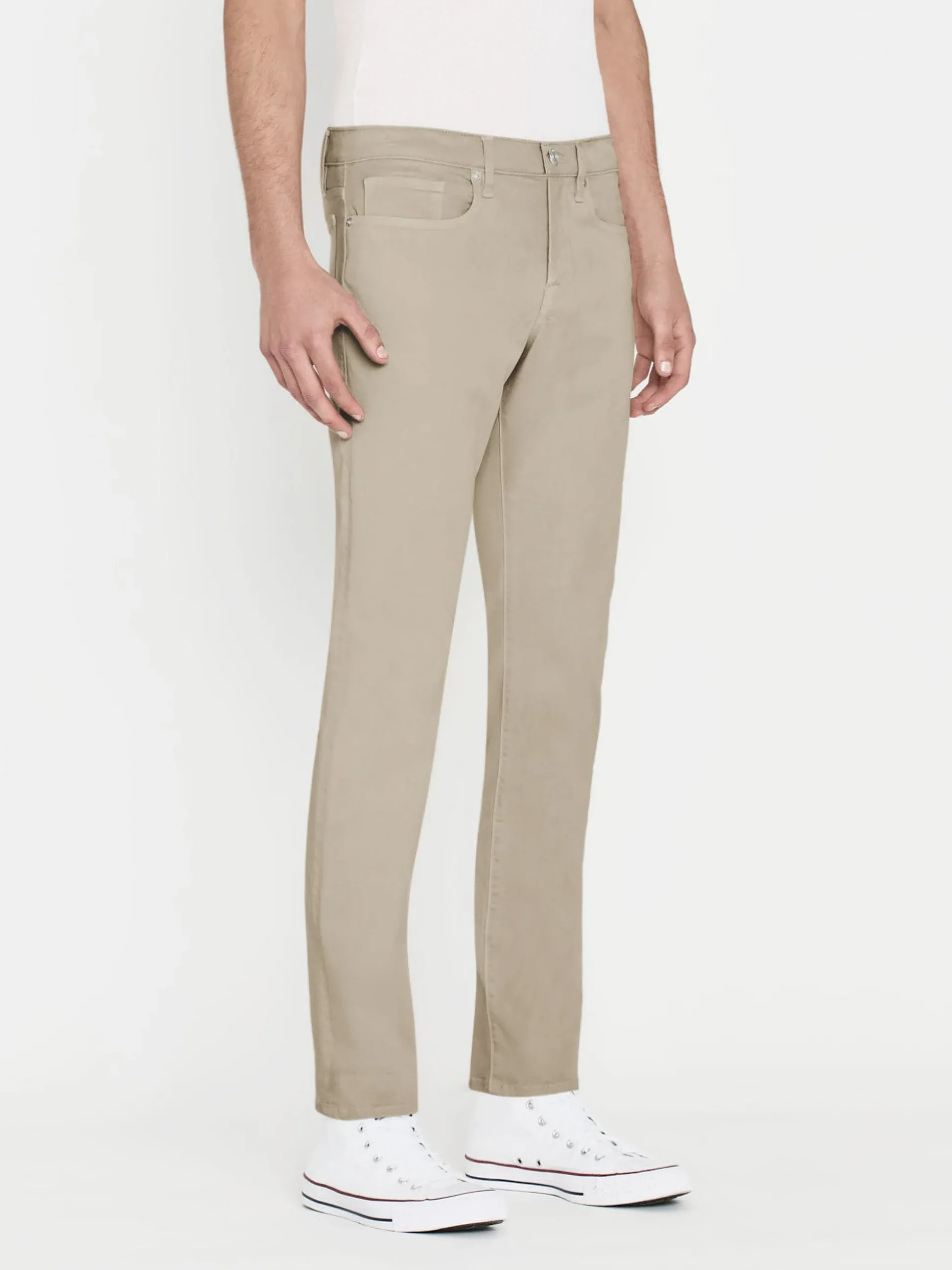 L'Homme Slim Brushed Twill in Mineral Grey