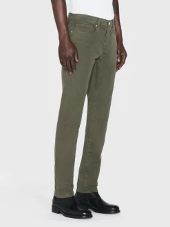 L'Homme Slim Brushed Twill in Dark Olive