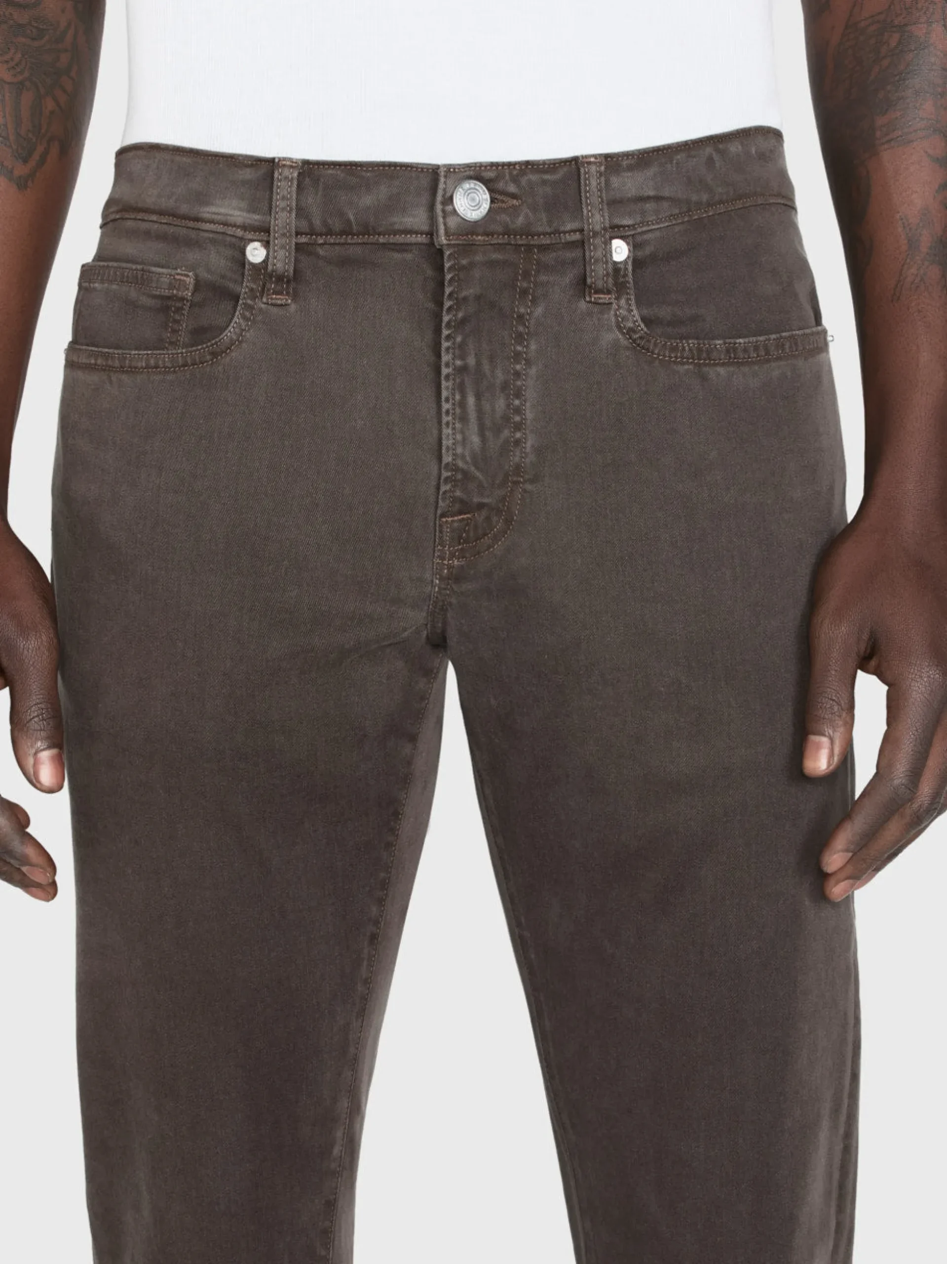 L'Homme Slim Brushed Twill in Mocha