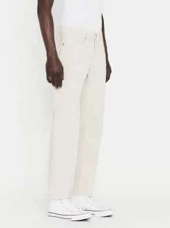 L'Homme Slim Brushed Twill in Milk Beige