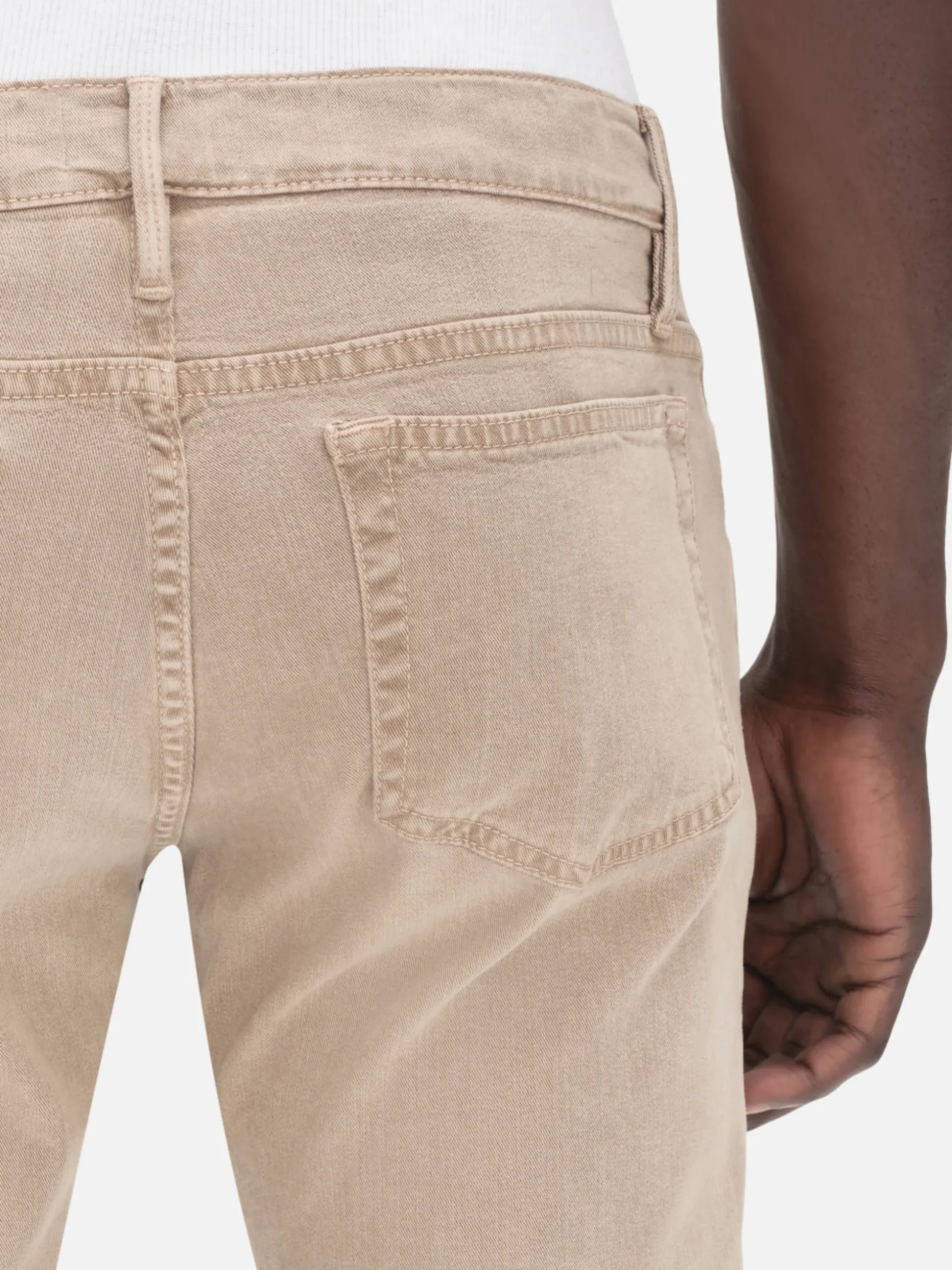 L'Homme Slim Brushed Twill in Stone Beige
