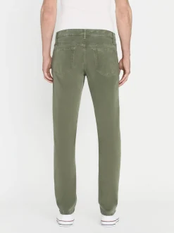 L'Homme Slim Brushed Twill in Washed Military